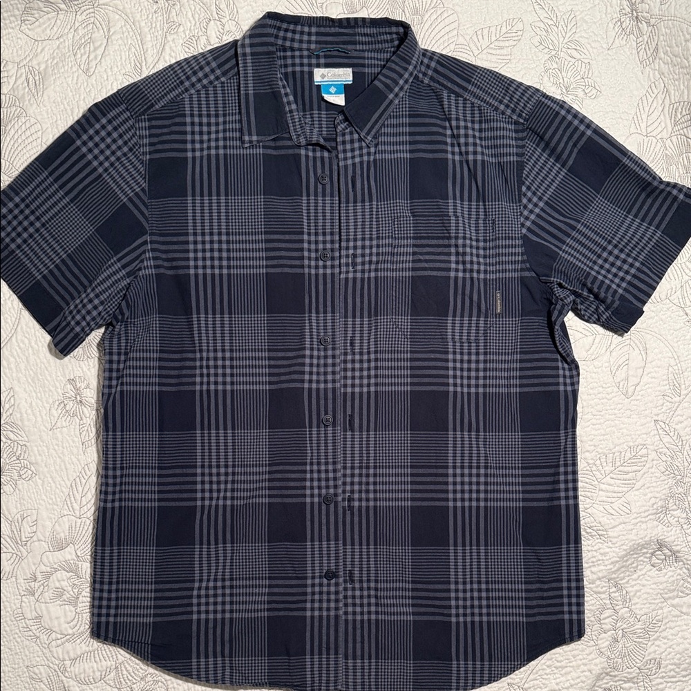 Columbia Men's Dark Blue Checkered Shirt